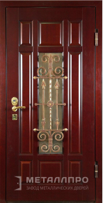 Дверь металлическая «Парадная дверь №386» с внешней стороны Массив дуба