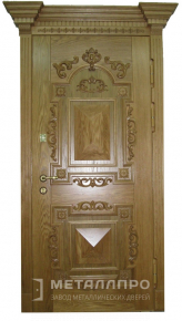 Дверь металлическая «Парадная дверь №58» с внешней стороны Массив дуба