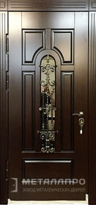 Дверь металлическая «Дверь с ковкой №16» с внутренней стороны МДФ ПВХ