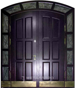 Дверь металлическая «Парадная дверь №14» с внешней стороны Массив дуба