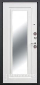 Фото внутренней стороны двери «МеталлПро Входная утепленная дверь с МДФ в частный дом с зеркалом №2» с отделкой МДФ ПВХ