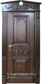 Дверь металлическая «Парадная дверь №63» с внешней стороны Массив дуба