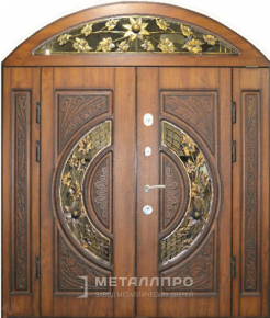 Дверь металлическая «Парадная дверь №90» с внешней стороны Массив дуба