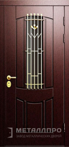Фото №1 «Входная дверь со стеклом и ковкой в частный дом №2»
