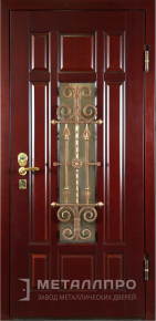 Дверь металлическая «Парадная дверь №355» с внешней стороны Массив дуба