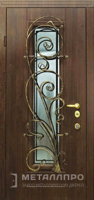 Фото внутренней стороны двери «МеталлПро Уличная входная дверь с МДФ со стеклом и ковкой в частный дом» с отделкой МДФ ПВХ