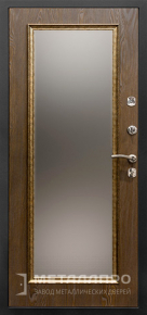 Дверь металлическая «С зеркалом №6» с отделкой с внутренней стороны