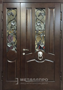 Дверь металлическая «Парадная дверь №66» с внешней стороны Массив дуба