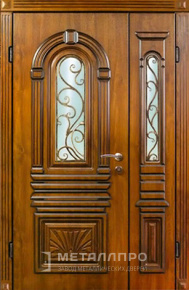 Дверь металлическая «Парадная дверь №75» с внешней стороны Массив дуба