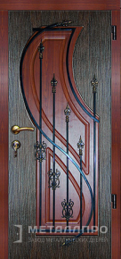 Фото внешней стороны двери «МеталлПро Металлическая дверь для частного дома с ковкой» с отделкой МДФ ПВХ