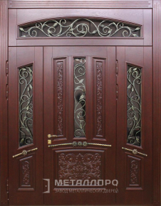Дверь металлическая «Парадная дверь №349» с внешней стороны Массив дуба