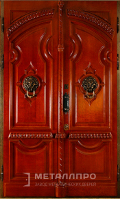 Дверь металлическая «Парадная дверь №25» с внешней стороны Массив дуба