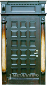 Дверь металлическая «Парадная дверь №45» с внешней стороны Массив дуба