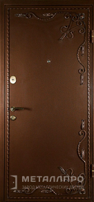 Дверь металлическая «Дверь с ковкой №3» с внешней стороны Порошковое напыление