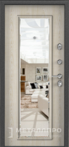 Дверь металлическая «С зеркалом №65» с внутренней стороны МДФ ПВХ