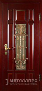 Дверь металлическая «Дверь с ковкой №5» с внешней стороны МДФ ПВХ