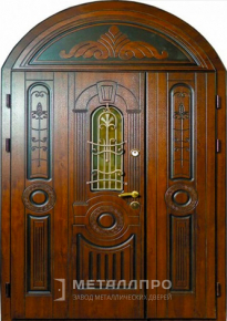 Дверь металлическая «Парадная дверь №123» с внешней стороны Массив дуба