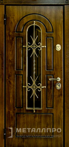 Фото внутренней стороны двери «МеталлПро Уличная входная дверь с МДФ в частный дом со стеклом» с отделкой МДФ ПВХ