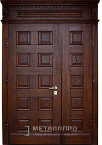 Дверь металлическая «Парадная дверь №28» с внешней стороны Массив дуба