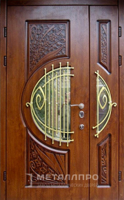 Дверь металлическая «Парадная дверь №115» с внешней стороны Массив дуба