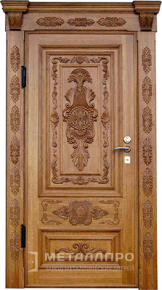 Дверь металлическая «Парадная дверь №38» с внешней стороны Массив дуба