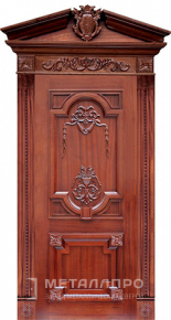 Дверь металлическая «Парадная дверь №24» с внешней стороны Массив дуба