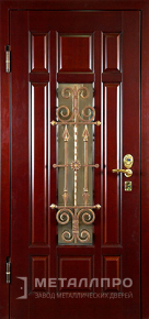 Дверь металлическая «Дверь с ковкой №5» с внутренней стороны МДФ ПВХ