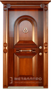 Дверь металлическая «Парадная дверь №26» с внешней стороны Массив дуба