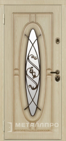 Фото внутренней стороны двери «МеталлПро Уличная входная дверь с МДФ в частный дом со стеклом цвета белёный дуб» с отделкой МДФ ПВХ
