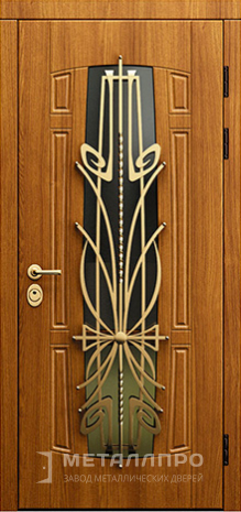 Фото внешней стороны двери «Дверь с ковкой №9» c отделкой МДФ ПВХ