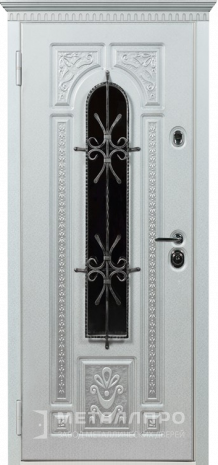 Фото внутренней стороны двери «Белая уличная входная дверь с МДФ в частный дом со стеклом» c отделкой МДФ ПВХ