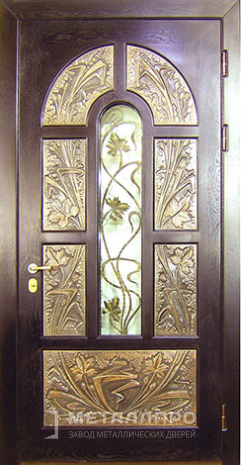 Фото внешней стороны двери «Парадная дверь №5» c отделкой Массив дуба