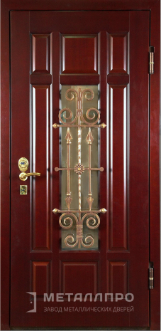 Фото внешней стороны двери «Парадная дверь №355» c отделкой Массив дуба