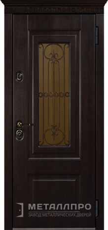 Фото внешней стороны двери «Темная стальная дверь с филенчатым МДФ в дом» c отделкой МДФ ПВХ