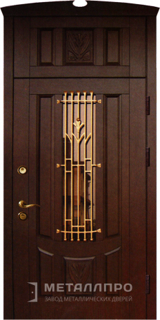 Фото внешней стороны двери «Парадная дверь №351» c отделкой Массив дуба