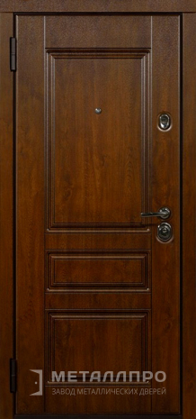 Фото внутренней стороны двери «Металлическая дверь в дом с МДФ цвета орех » c отделкой МДФ ПВХ