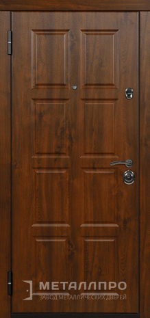 Фото внутренней стороны двери «Железная коричневая дверь с панелью МДФ » c отделкой МДФ ПВХ