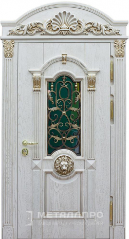 Фото внешней стороны двери «Парадная дверь №362» c отделкой Массив дуба