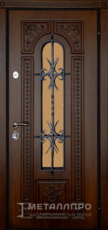 Фото внешней стороны двери «Дверь с ковкой №14» c отделкой МДФ ПВХ