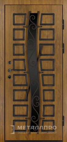 Фото внешней стороны двери «Элитная дверь со стеклом в загородный дом с МДФ» c отделкой МДФ ПВХ
