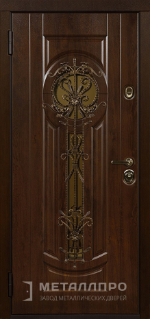 Фото внутренней стороны двери «Входная утепленная дверь с отделкой МДФ со стеклом в частный дом» c отделкой МДФ ПВХ
