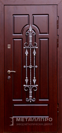 Фото внешней стороны двери «Дверь с ковкой №18» c отделкой МДФ ПВХ