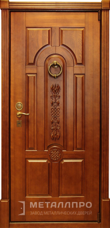 Фото внешней стороны двери «Парадная дверь №398» c отделкой Массив дуба