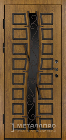 Фото внутренней стороны двери «Элитная дверь со стеклом в загородный дом с МДФ» c отделкой МДФ ПВХ