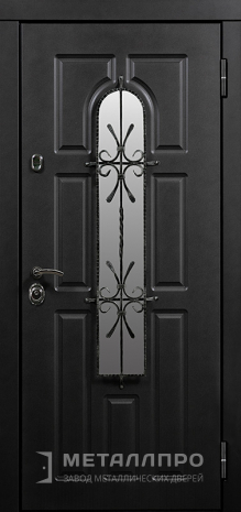 Фото внешней стороны двери «Входная утепленная дверь с МДФ со стеклом в частный дом» c отделкой МДФ ПВХ