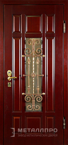 Фото внешней стороны двери «Дверь с ковкой №5» c отделкой МДФ ПВХ