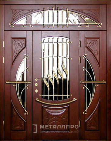 Фото внешней стороны двери «Парадная дверь №29» c отделкой Массив дуба