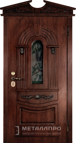 Фото внешней стороны двери «Парадная дверь №392» c отделкой Массив дуба